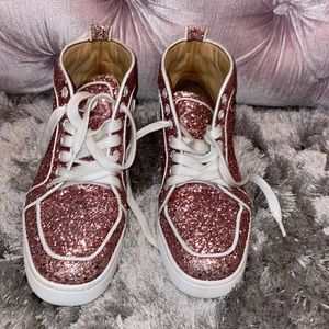 RARE CHRISTIAN LOUBOUTIN pink glitter sneakers. Size 36.5 Very good condition.